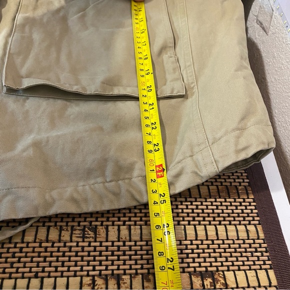 Elodie Khaki Utility Jacket Large Military Cargo Style Zip Front Cotton Coat - Picture 15 of 15